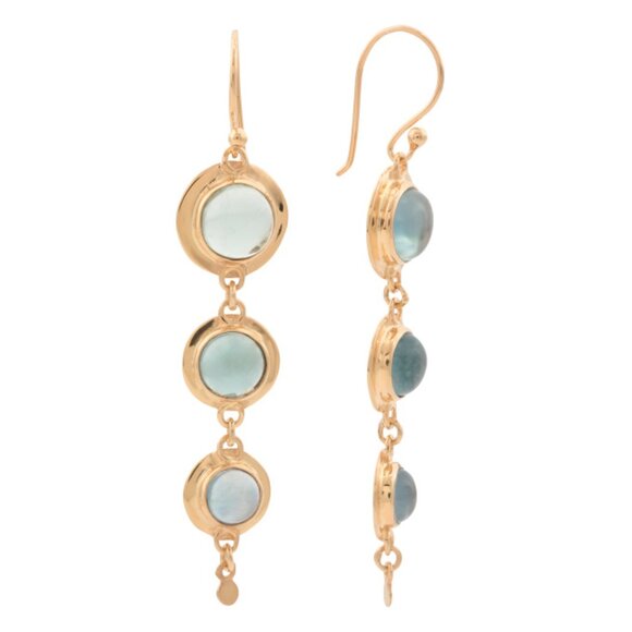 SHAANTI JEWELSIndia 18kt Gold Plated Sterling Silver Apatite Drop Earrings